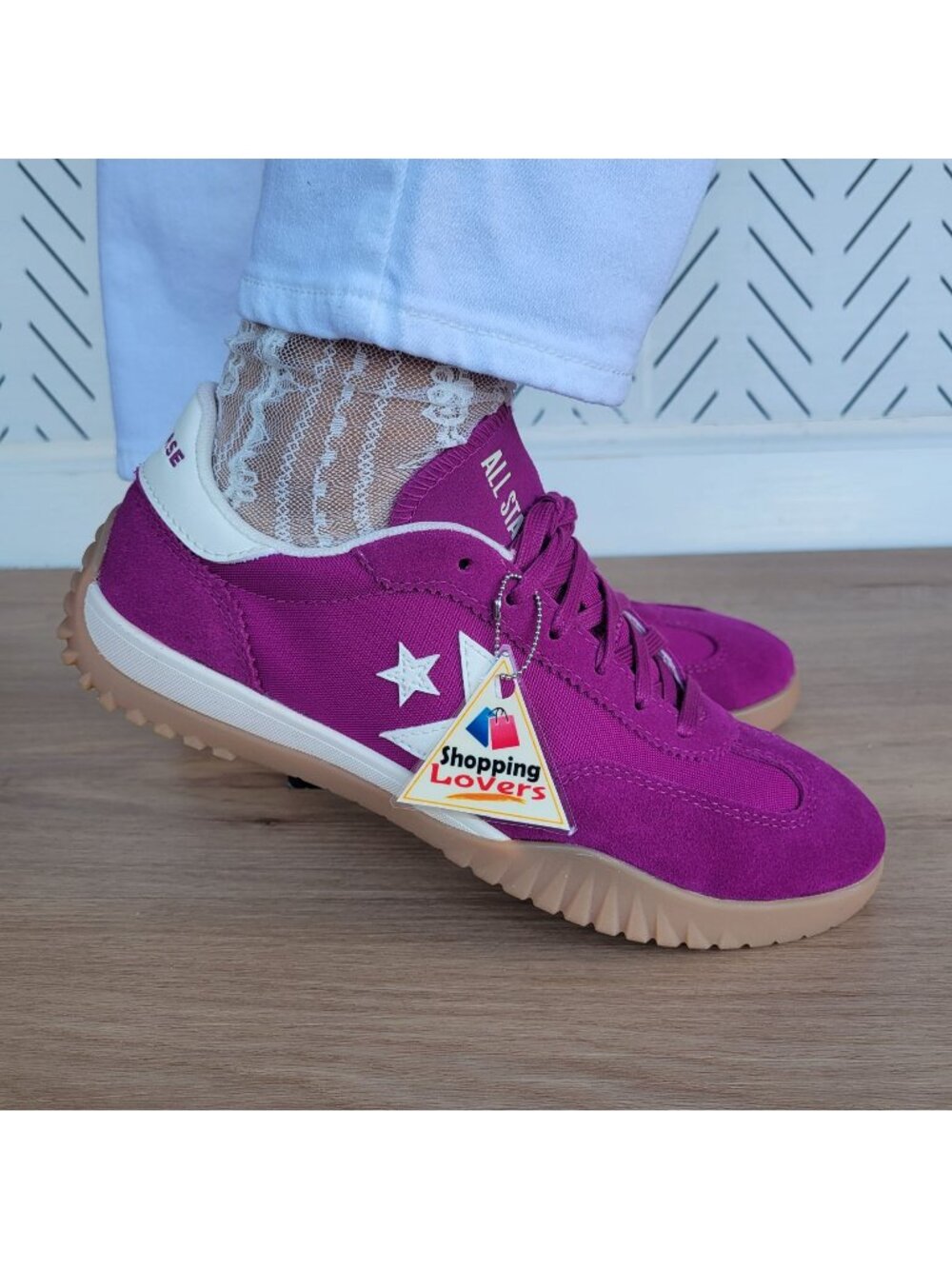 ⭐Converse Run Star Trainer Ox Suede 7.5 Womens Shoes Sneakers Violet A13361C New